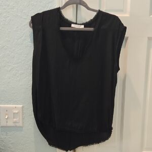 Olivaceous Black Sleeveless Blouse